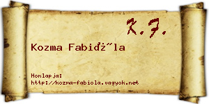 Kozma Fabióla névjegykártya